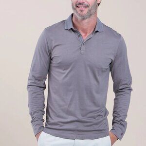 R2 Amsterdam Beige Jersey Polo with Contrast Paisley Print